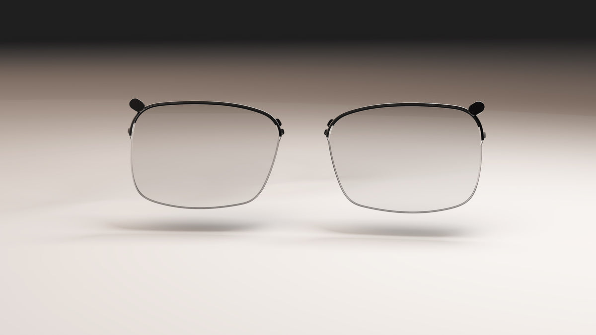 close-up of magnetic prescription lens with frame.