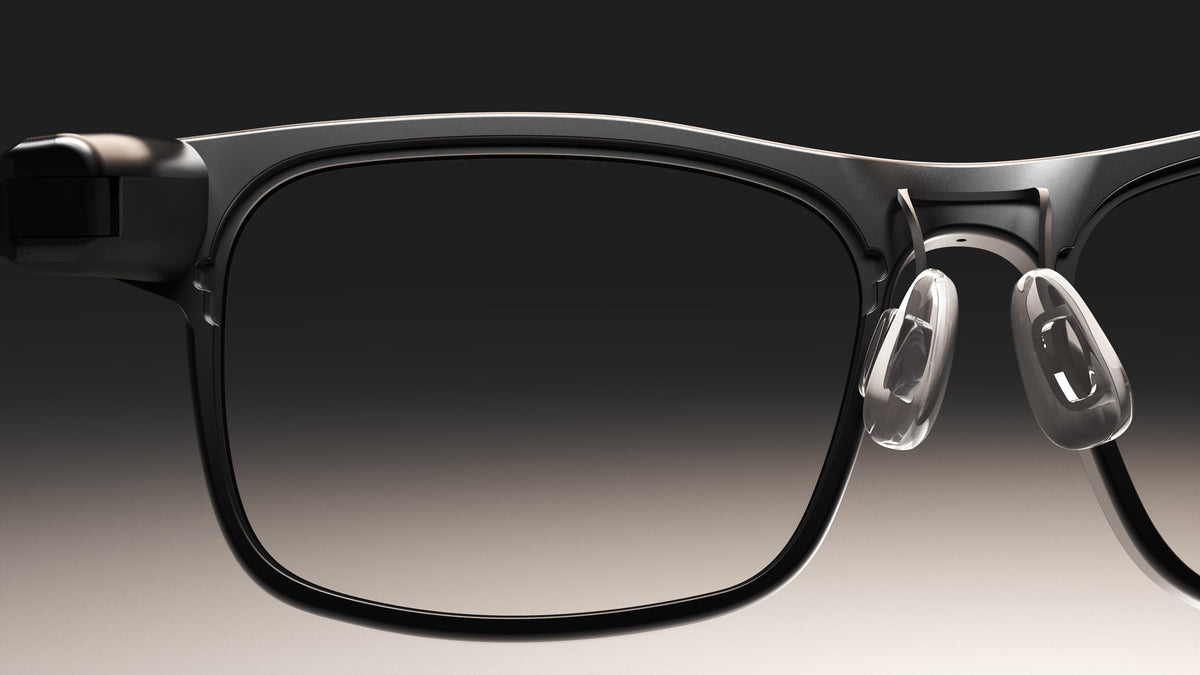 The inner frame of DEEPLUM F1 smart glasses without prescription lens installed.